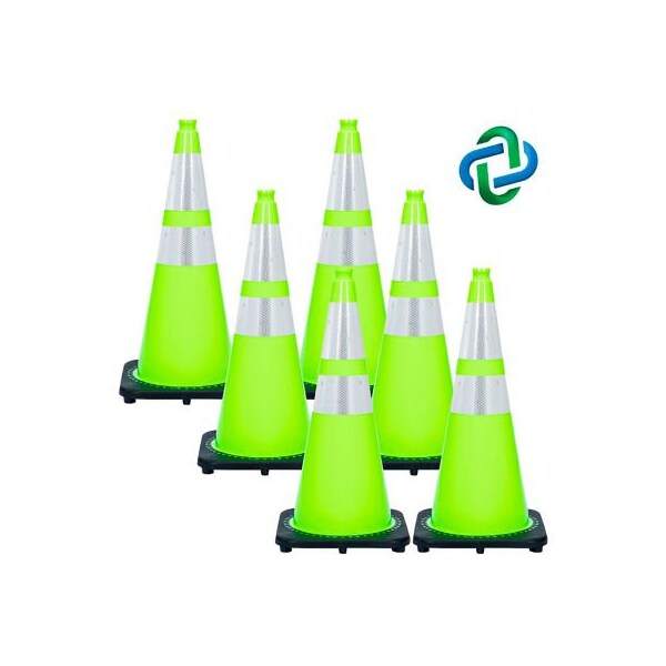 Gec Traffic Cone, PVC, 28 in Height, 7 lb, Safety Green 97577-6 - main